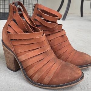 Free People Strappy Leather Bootie